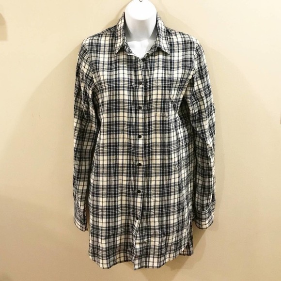 Madewell Flannel Oversized Ex Boyfriend Top Size S - Picture 12 of 12